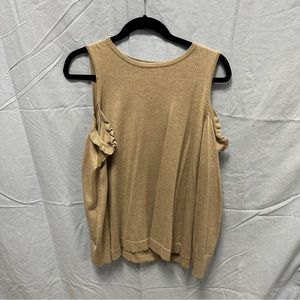 LOFT open shoulder tan sweater, size L, perfect condition, new with tags